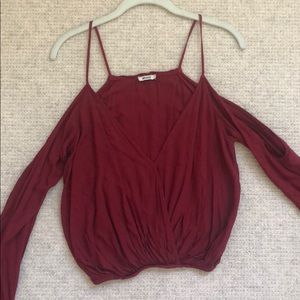 Brandy Melville open shoulder long sleeve top